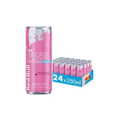 Abbildung von 24x Red Bull Energy Drink Hallonsmak Sugarfree (24 x 250ml) Erfrischender Himbeer Geschmack Schwedische Pink Edition Exklusiv und Nicht in DACH Region erhältlich!