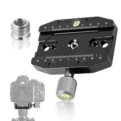 Abbildung von Schnellwechselplatte Klemme 90mm, Schnellspannklemme für Arca Swiss, QR 90N Quick Release Plate Clamp, Metallklammer Schnellwechselplatte, Stativ Universal Schnellwechselsitz