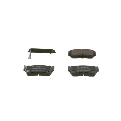 Abbildung von BOSCH 0 986 460 997 Bremsbelagsatz Low Metallic mit akustischer Verschleißwarnung Anti Quietsch Blech NISSAN: 100NX, SUNNY 3 Schrägheck,