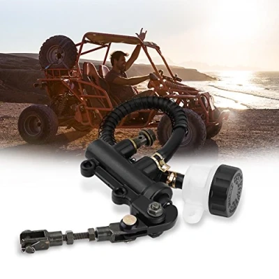 Abbildung von Hauptbremszylinder der Hinterradbremse, Motorrad Hydraulikzylinder, Zusammenklappbarer Hydraulischer Pumpenbehälter für die Hintere Fußbremse Motorrad, ATV, Dirt Bike