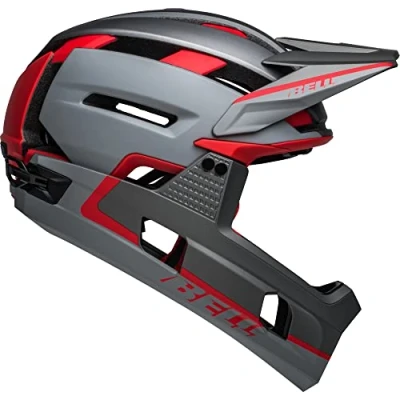 Abbildung von Bell Bike Unisex Erwachsene Super Air R Spherical Fahrradhelme, Matte Gray/Red, L