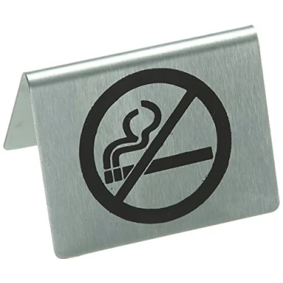 Abbildung von Stalwart U044 Tischschild, Aufschrift „No Smoking“, Edelstahl, englische Version