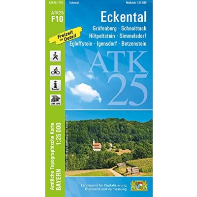 Abbildung von ATK25 F10 Eckental (Amtliche Topographische Karte 1:25000): Gräfenberg, Schnaittach, Hilpoltstein, Simmelsdorf, Egloffstein, Igensdorf, Betzenstein, ... Amtliche 1:25000 Bayern)