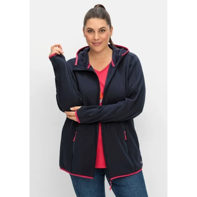 Abbildung von Sheego Fleecejacke, Damen, Größe: 40/42, Tiefblau
