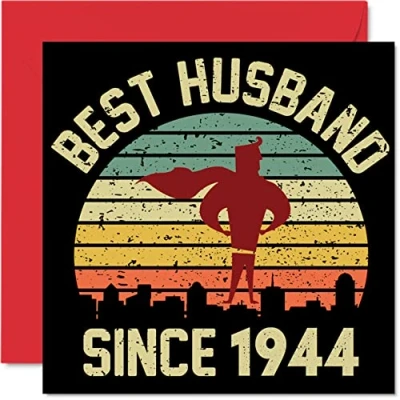 Abbildung von 80. Karte Hochzeitstag Jahrestag für Ehemann Bester Alles Gute zum Hochzeits Jubiläum Karten den Partner, 145mm Grußkarten Achtzigster Eiche Jahrestage