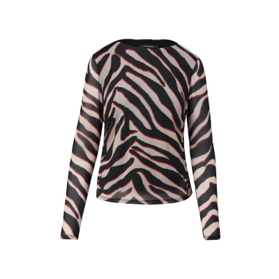 Abbildung von comma Rundhals MIT Seitlicher Raffung Langarmshirt, Damen, Größe: 32, Perlmuttrosa
