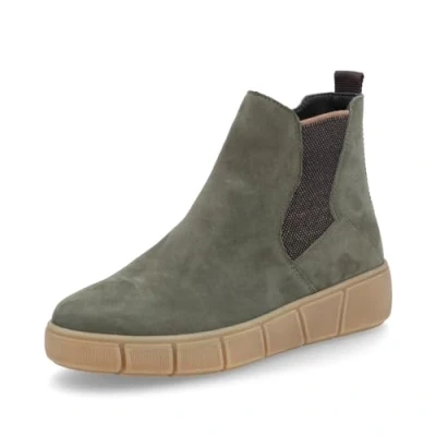 Abbildung von Remonte Damen Chelsea Boots D1T71, Frauen Stiefeletten,lose Einlage,uebergangsschuhe,uebergangsstiefel,Schlupfstiefel,flach,grün Kombi (54),45 EU