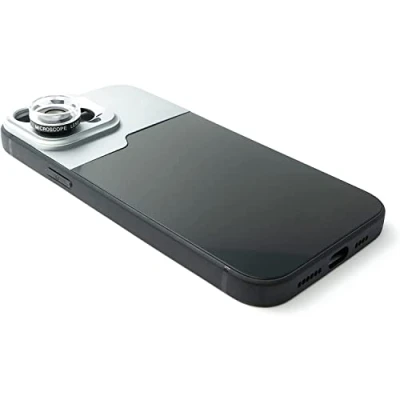 Abbildung von SYSTEM S Makro Linse 30x Mikroskop Filter mit Hülle in Schwarz für iPhone 14 Pro Max