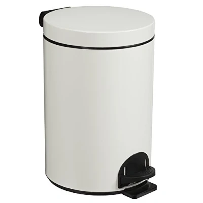 Abbildung von Rossignol 90264 Transferdruck Abfalleimer Metall weiß 33,5 x 27,5 40,5 cm 14 L