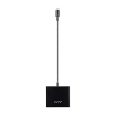 Abbildung von Acer Adapter/ Netzteil (USB Type C auf DisplayPort, HDMI und USB(A) für alle Notebooks 2 in 1 mit Anschluss) schwarz