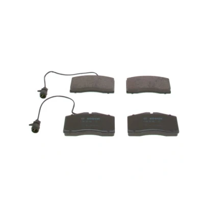 Abbildung von BOSCH 0 986 424 664 Bremsbelagsatz Low Metallic mit integriertem Verschleißsensor Anti Quietsch Blech AUDI: A8 D2
