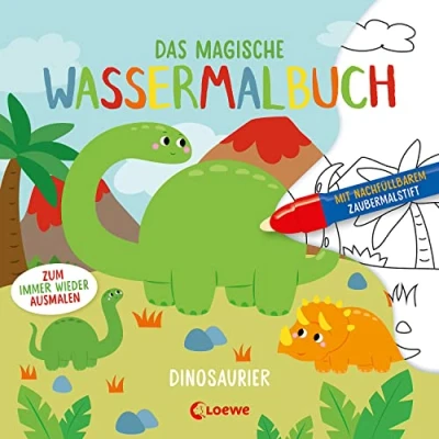 Abbildung von Das magische Wassermalbuch Dinosaurier: Male die tollen Motive mit dem enthaltenen Zaubermalstift immer wieder aus