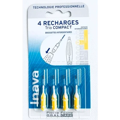 Abbildung von Inava Trio Aufsteckbürsten, 4 Nachfüllpackungen Compact (Gelb, 1 mm)