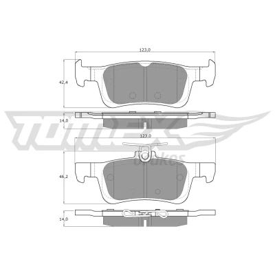 Abbildung von Bremsbelagsatz, Scheibenbremse TOMEX Brakes TX 17 021