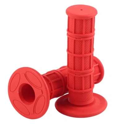 Abbildung von VGEBY Lenkergriffe, universal, rutschfest, aus Gummi, für Motorrad, Fahrrad, 22 mm (Farbe: Rot)