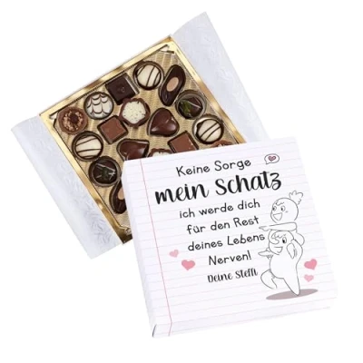 Abbildung von Herz &amp; Heim® Pralinen zum Valentinstag personalisierbar mit Wunschtext (Ich werde dich immer nerven)