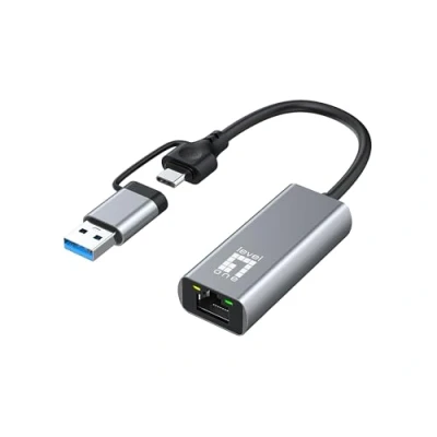 Abbildung von LevelOne USB 0423 2,5 Gigabit Ethernet 2 in 1 C/A Netzwerkadapter