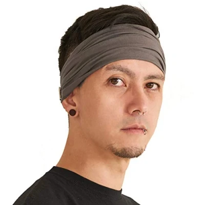 Abbildung von CHARM Stirnband Herren Bandana Damen Kopftuch Hair Band Men Headband Piraten Haarband Männer Sport Anthrazit M