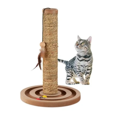 Abbildung von relaxdays Kratzbaum Kratzsäule mit Spielzeug
