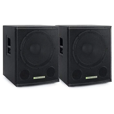 Abbildung von Pronomic SA 15 SUB Aktiv Subwoofer 2x Set 15&quot; Speaker mit Bassreflex Öffnungen 600 Watt RMS Leistung max. SPL: 124 dB 35mm Flansch schwarz