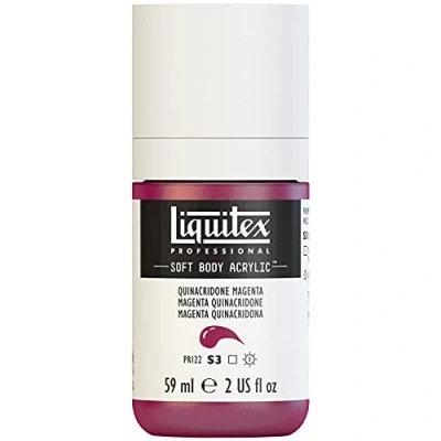 Abbildung von Liquitex 1959114 Professional Acrylfarbe Soft Body Künstlerfarbe in cremiger deckender Konsistenz, hohe Pigmentierung, lichtecht &amp; alterungsbeständig, 59ml Flasche Quinacridone Magenta