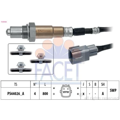 Abbildung von FACET 10.8525 Lambdasonde mit Befestigungsmaterial beheizt, Planarsonde, Gewinde vorgefettet TOYOTA: Yaris II Schrägheck, Vios / Limousine