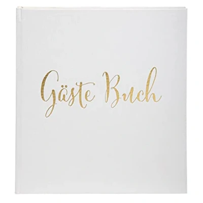 Abbildung von Exacompta 47235B Klassisches Gästebuch weiß Deutsch Quadratisches Format 21x19 cm Karton mit Laminatbeschichtung Goldener Schnitt 140 einfarbige weiße Seiten Farbe: