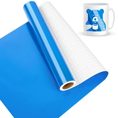 Abbildung von Lya Vinyl Glänzend Blau Vinylfolie Plotter, Selbstklebend Plotterfolie für Cricut 30,5 cmx 4,6 m, Plotterfolie, Selbstklebende Folie Cricut, Silhouette Cameo 4