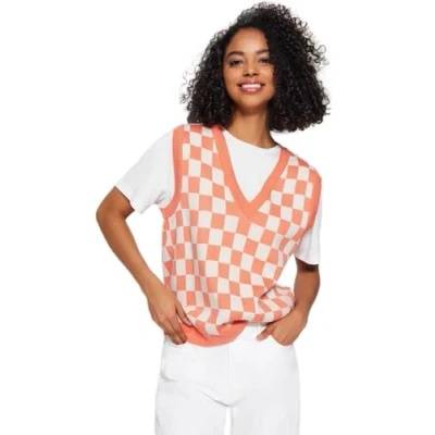 Abbildung von Trendyol Damen Regular fit Basic V Neck Knitwear Sweater Pullover, Orange, M