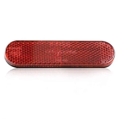 Abbildung von Reflektor Motorrad hinten rot abgerundet Maße 96x24mm selbstklebend Rückstrahler Katzenauge Roller Quad E geprüft