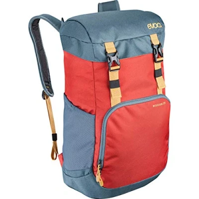 Abbildung von EVOC MISSION 22l Reiserucksack Tagesrucksack Top Loader Rucksack für den täglichen Einsatz (Volumen: 22 l, Organiser Fächer, gepolstertes Laptop und Tablet Fach), Chili Rot / Schiefer Grau