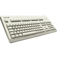 Abbildung von CHERRY G80 3000, Kabelgebundene Mechanische Tastatur, EU Layout (QWERTY), USB Anschluss, Robust, Programmierbare Tasten, MX BLACK Switches, Hellgrau