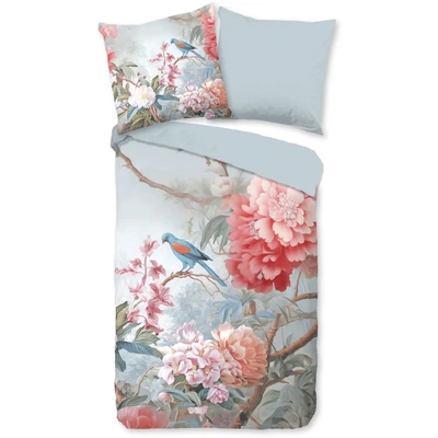 Abbildung von good morning Wendebettwäsche &quot;Birdie&quot;, 100% Baumwolle, Renforcé, Reißverschluss, Wendeoptik, Blumen, Vogel