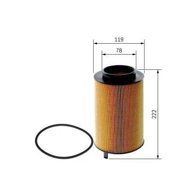 Abbildung von BOSCH F 026 407 330 Ölfilter mit Dichtungen Filtereinsatz MAN: TGS, TGX