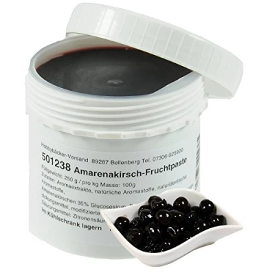 Abbildung von Hobbybäcker Amarenakirsch Fruchtpaste, Zum Verfeinern von Eis, Pralinen, Desserts &amp; Tortencremes, Edel Fruchtig, 250g