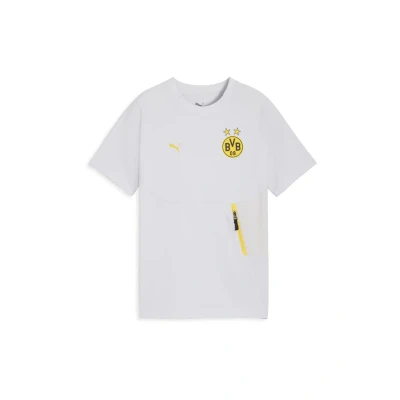 Abbildung von Borussia Dortmund PumaTECH Pocket T Shirt Teenager Für Kinder Mit Plain Silver Mist/Faster Yellow Größe: 13 14Y