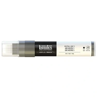 Abbildung von Liquitex 4615599 Professional Paint Acrylfarben Marker, Künstlerpigmente zum Zeichen, Malen auf Papier, Leinwand, Textilien, breite Spitze, Strichstärke 8 15 mm Neutralgrau Nr. 5