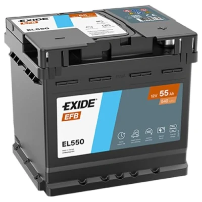 Abbildung von EXIDE Start Stop EL550 Batterie 12V 55Ah 540A B13 SUZUKI: SWIFT 4, VOLKSWAGEN: Polo V Schrägheck, SEAT: Leon III Schrägheck