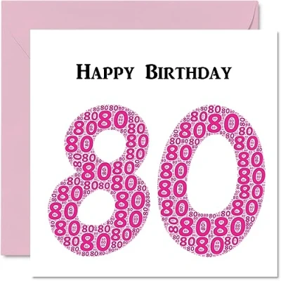 Abbildung von lustige Geburtstagskarte zum 80. Geburtstag für Frau Shapecloud Happy Birthday Karte Vater, Mutter, Großvater, Oma, Onkel, Tante, 145 mm x Grußkarten,