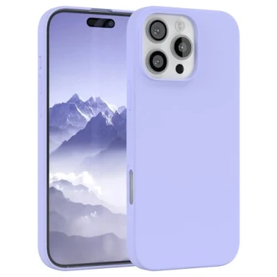 Abbildung von EAZY CASE Premium Silikon Handyhülle kompatibel mit iPhone 16 Pro Max Slimcover Kameraschutz und Innenfutter, Silikonhülle, Schutzhülle, Bumper, Handy Case, Hülle, Softcase, Lavendel Lila