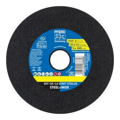 Abbildung von PFERD Trennscheiben EHT, 25 Stück 125 x 1,6 22,23 mm, gerade, START Linie STEELOX 69121069 für Stahl, Edelstahl (INOX)