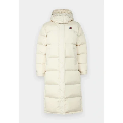 Abbildung von Tommy Jeans Alaska LONG Puffer Daunenmantel offwhite, Damen, Größe: Large, Off white