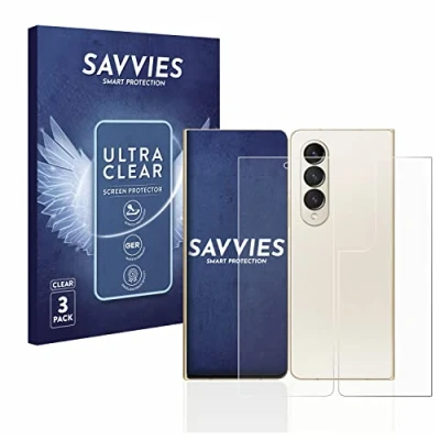 Abbildung von Savvies 6 Stück Schutzfolie für Samsung Galaxy Z Fold 4 (Display+Rückseite) Displayschutz Folie Ultra Transparent