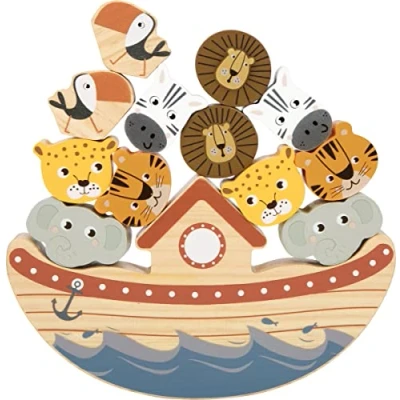 Abbildung von small foot Balancierspiel Arche &quot;Safari&quot; Motorikspiel für Kinder, aus Holz, inkl. Würfel, ab 3 Jahren, 12229