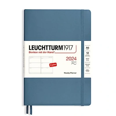 Abbildung von LEUCHTTURM1917 367664 Wochenkalender, Softcover, Medium (A5) 2024, 12 Monate, Stone Blue, Englisch