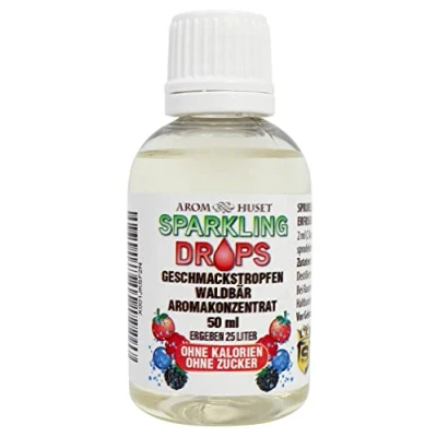 Abbildung von Waldbeeren Konzentrat Drops 1 Flasche 50 ml ergibt 25 Liter hochkonzentriertes Aroma ohne Zucker für Wassersprudler prickelnd Fertiggetränk kalorienarm Konservierungsstoffe