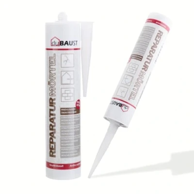 Abbildung von dubaust REP24 Reparaturmörtel Fugenmörtel Express Zement Mörtel Innen Aussen 310ml Kartusche Zementgrau (3)