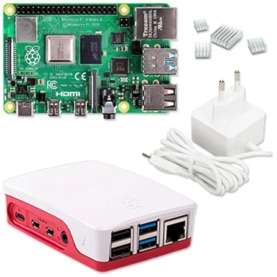 Abbildung von Raspberry Pi 4 4GB Starter Kit 5V 3A USB C Netzteil Gehäuse Kühlkörper Model B GB RAM