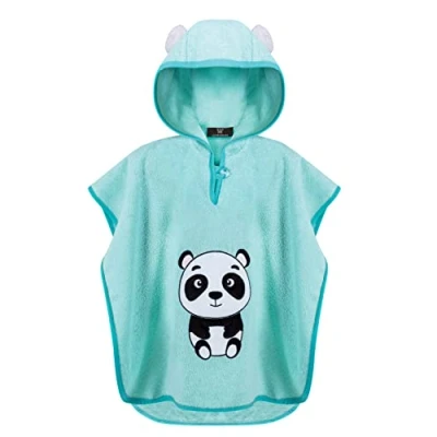 Abbildung von LAYNENBURG Premium Badeponcho Kinder mit Kapuze 100% Baumwolle OEKO TEX Baby Jungen Mädchen Handtuch Poncho Frottee 3 5 Jahre/Panda