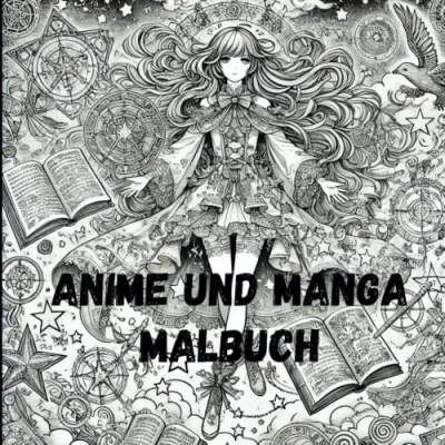 Abbildung von Manga und Anime Malbuch: 31 verschiedene Motive für Erwachsene Entspannung Stressabbau Detailreiches Malbuch Fans